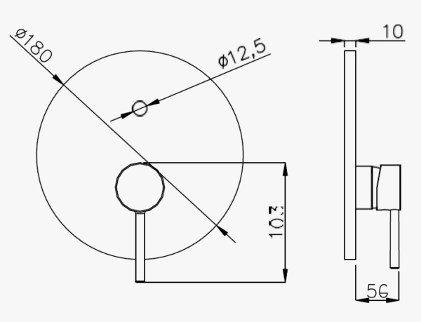 Rondo Round Control Units for Automatic 2-Way Concealed Bath Faucet