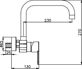 Nova Ev Lento Wall Kitchen Faucet